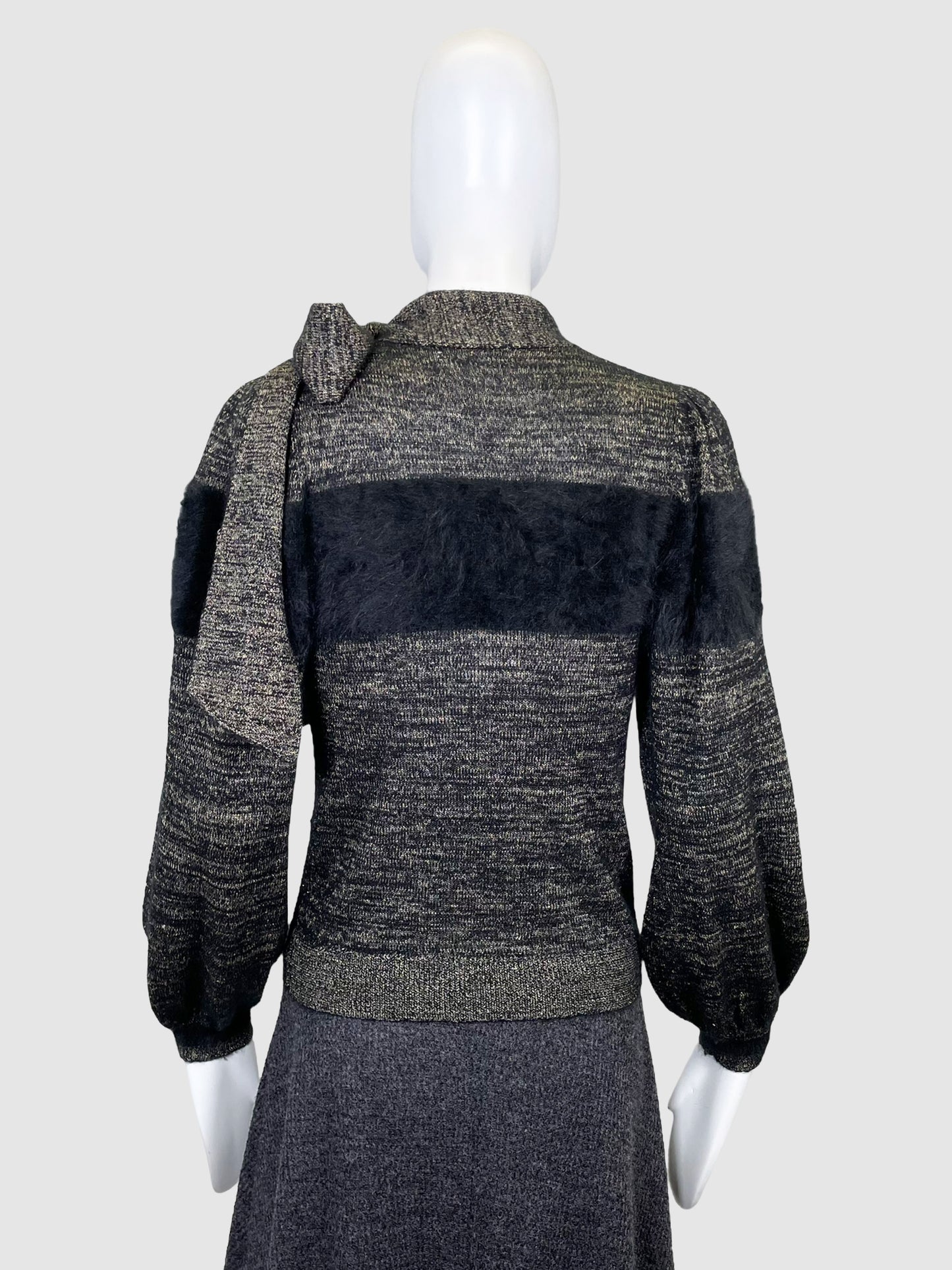 Mock Neck Sweater with Tie - Size S