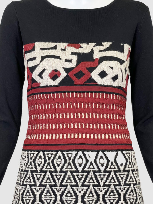 Pattern Striped Crewneck Sweater - Size 40