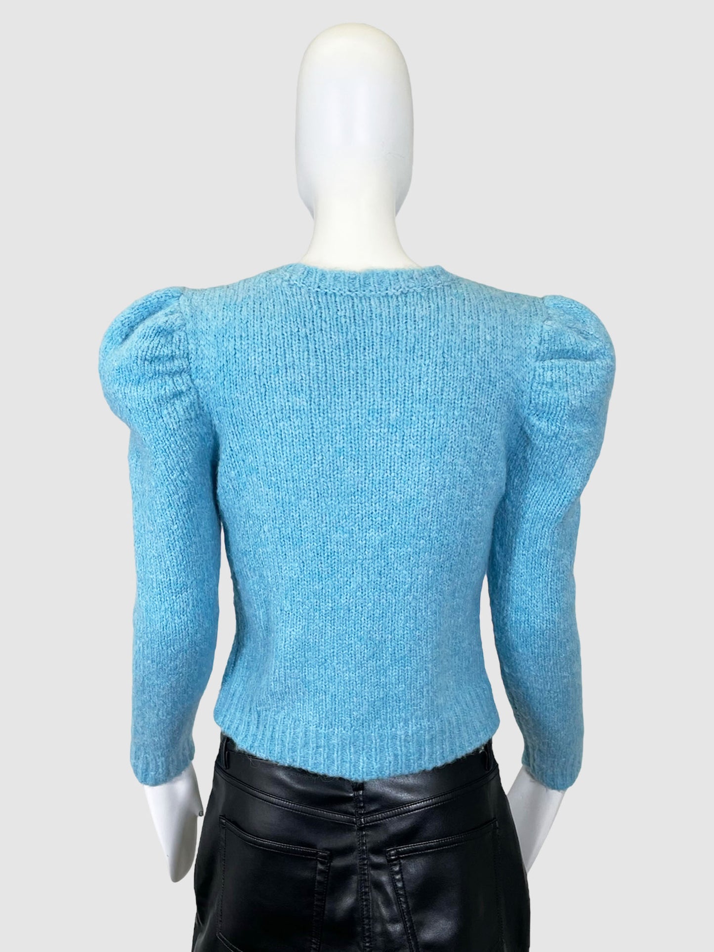 Knit Sweater with Puff Sleeves - Size S