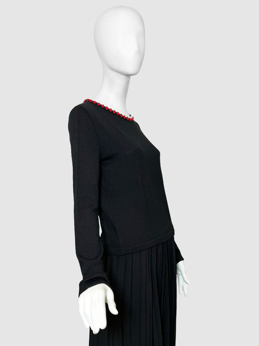 Chanel Knit Trim Sweater - Size 42