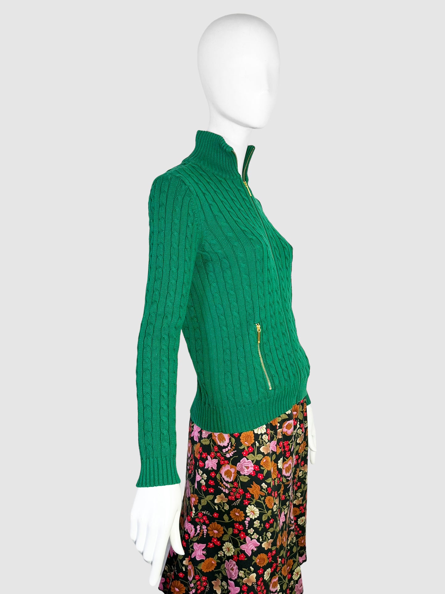 Ralph Lauren Zip-Up Knit Sweater - Size S