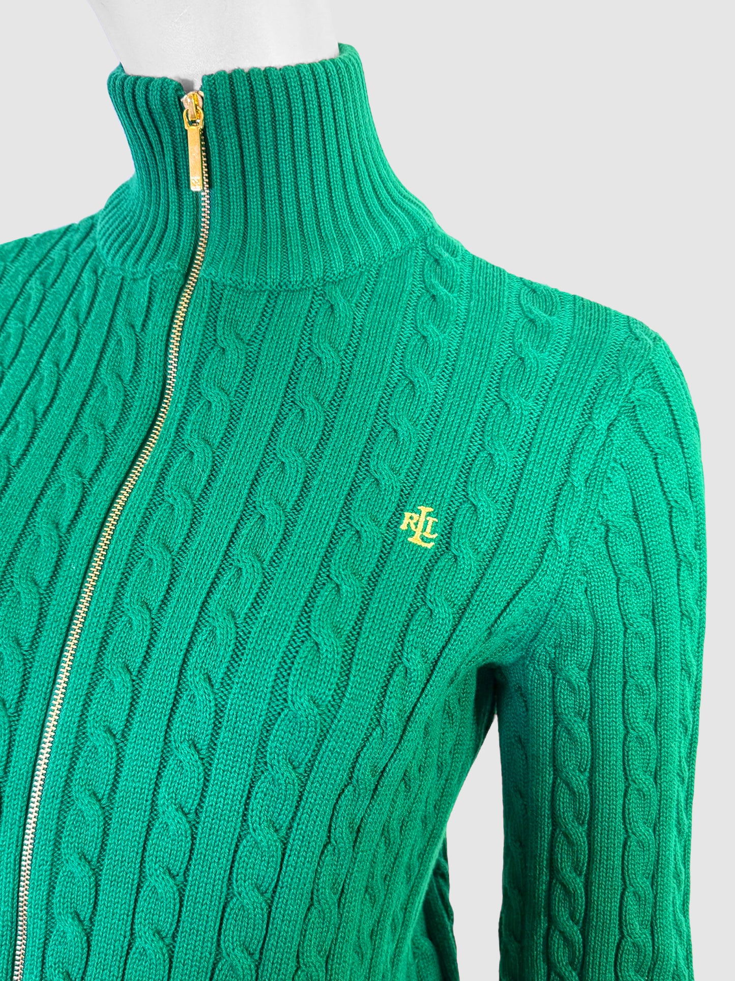 Ralph Lauren Zip-Up Knit Sweater - Size S