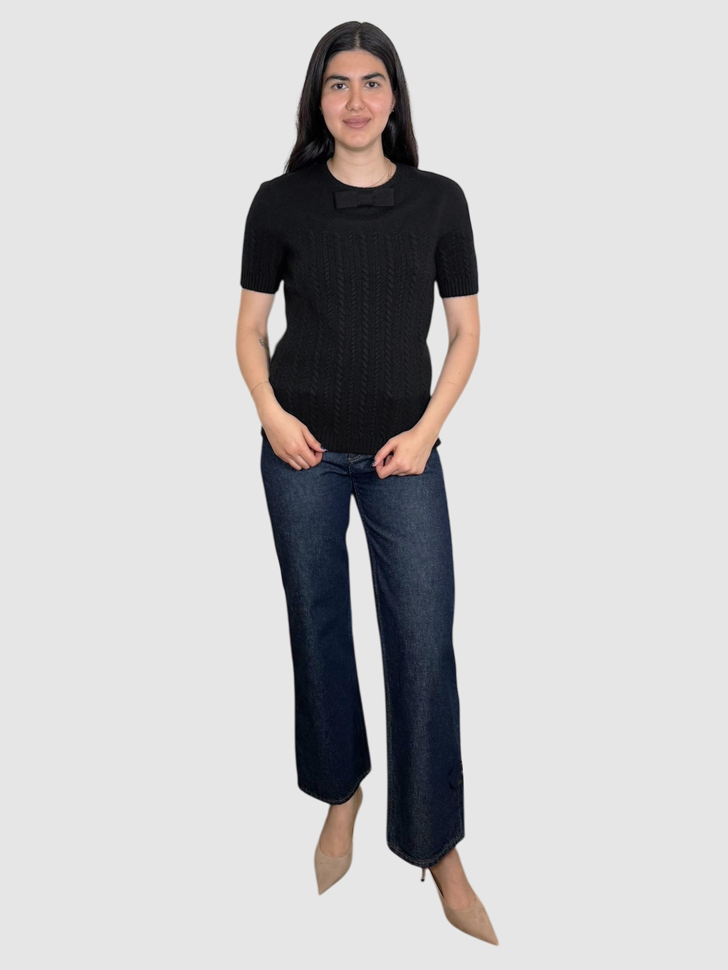 Bow Cashmere Top