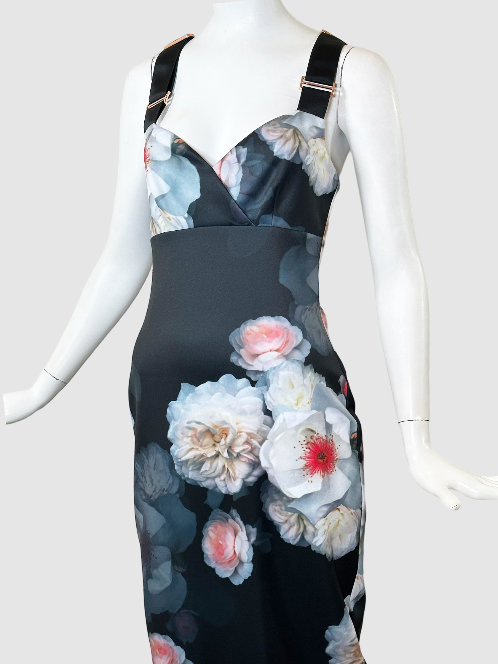 Ted Baker Floral Midi Dress - Size S