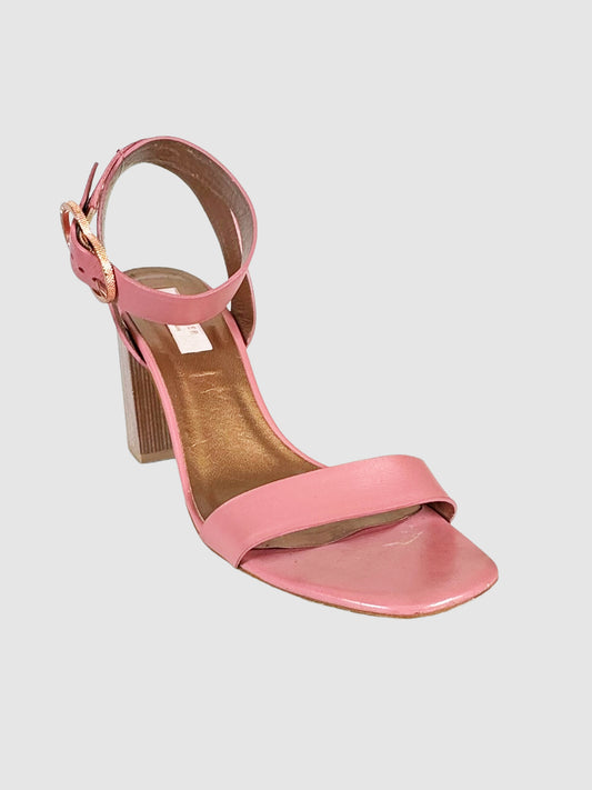 Leather Ankle Strap Sandals - Size 39.5