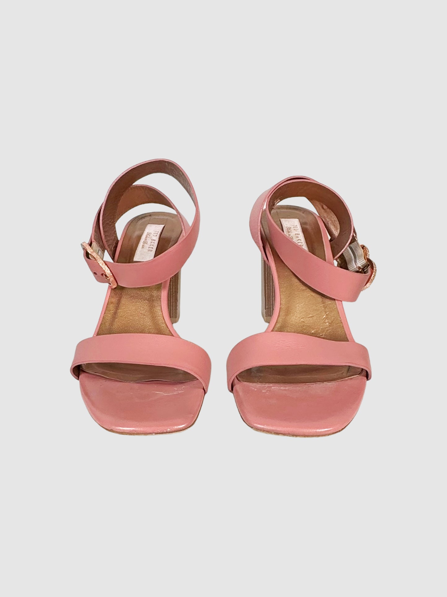 Leather Ankle Strap Sandals - Size 39.5