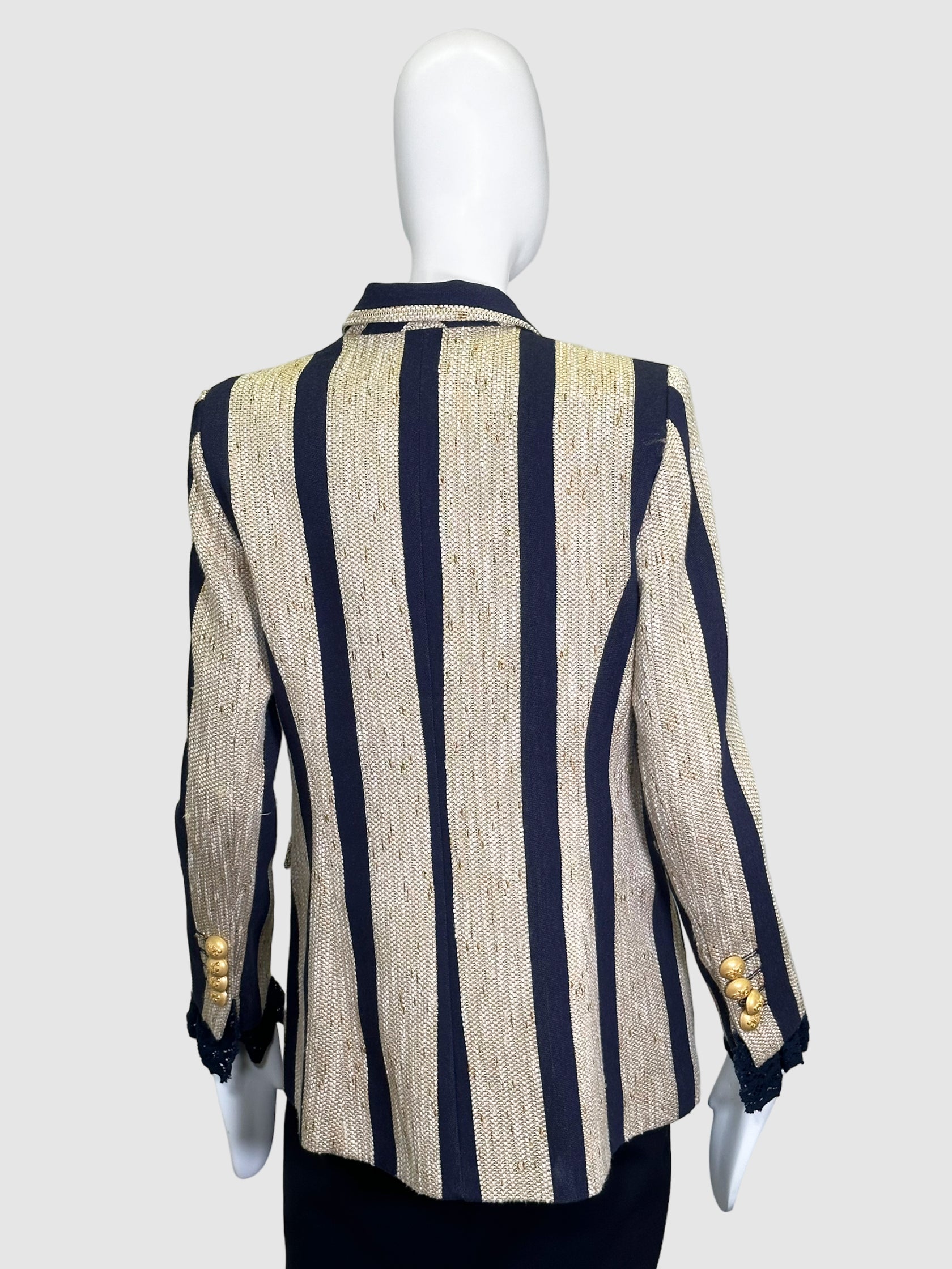 Stripe Tweed Blazer - Size 42(L)