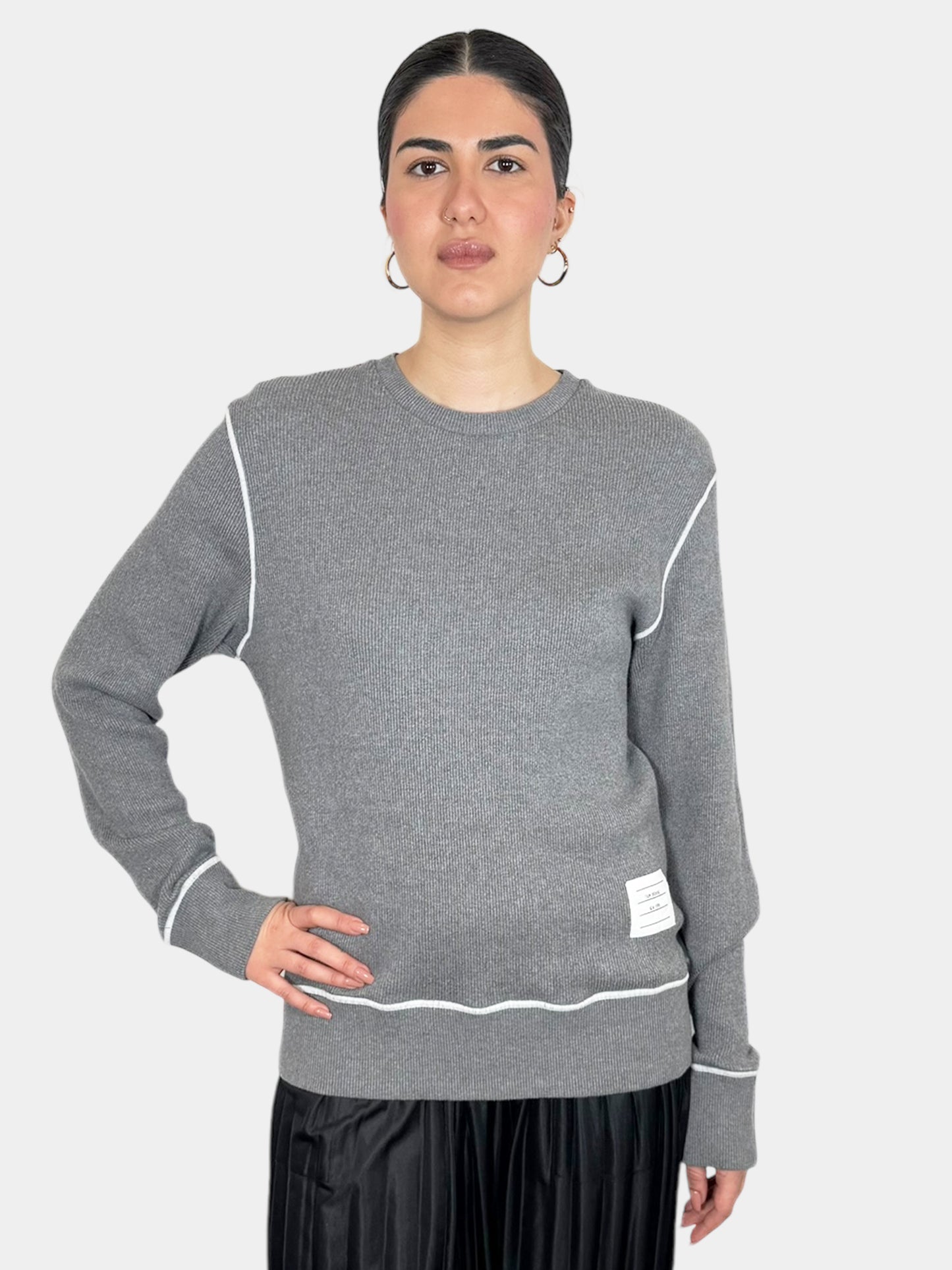Contrast Crewneck Sweater - Size 42