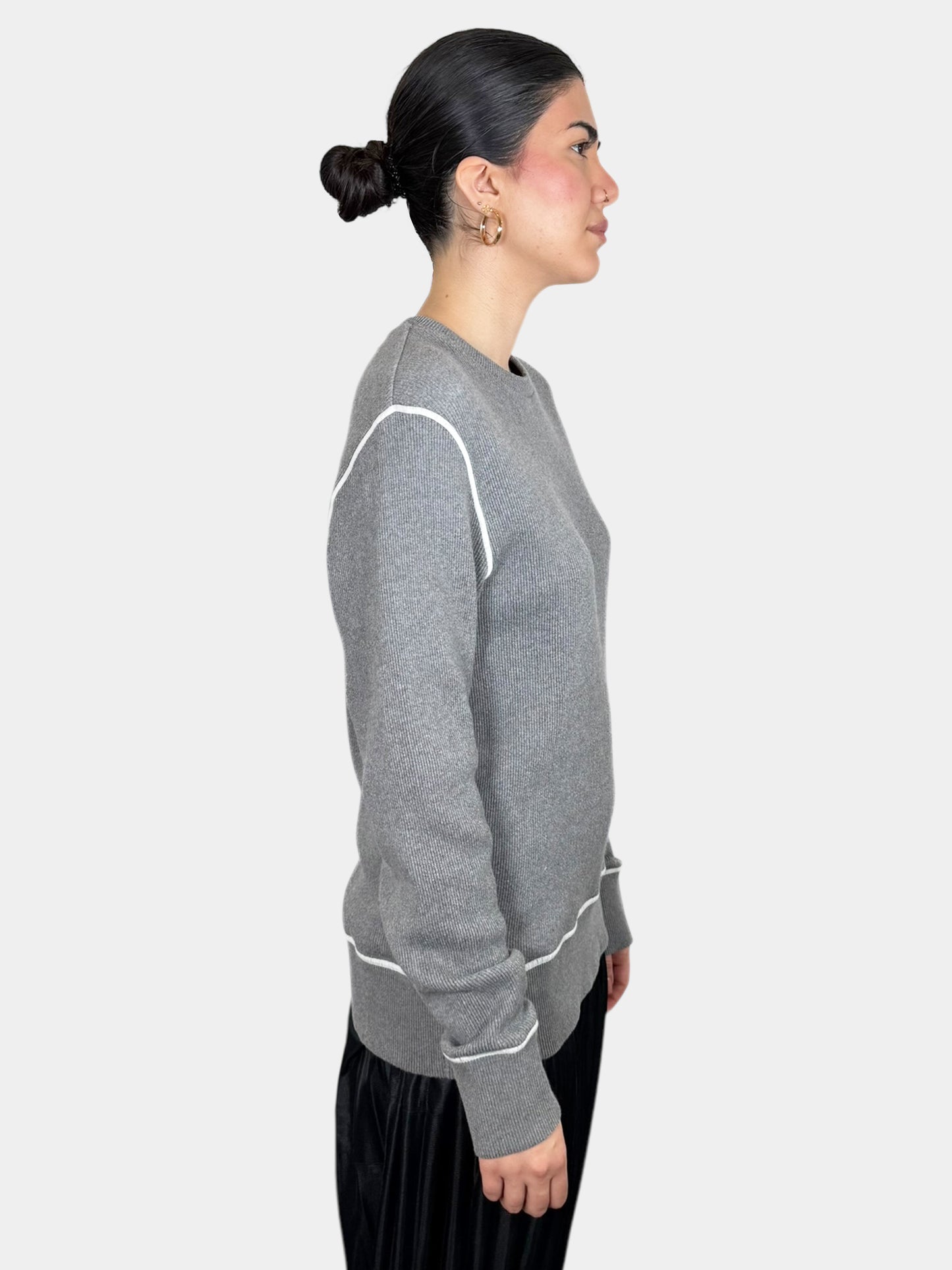 Contrast Crewneck Sweater - Size 42