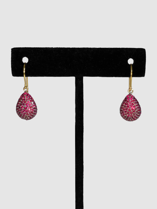Ruby Victorian Dangle Earrings