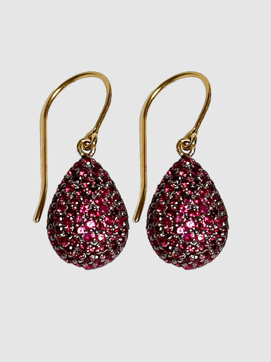 Ruby Victorian Dangle Earrings