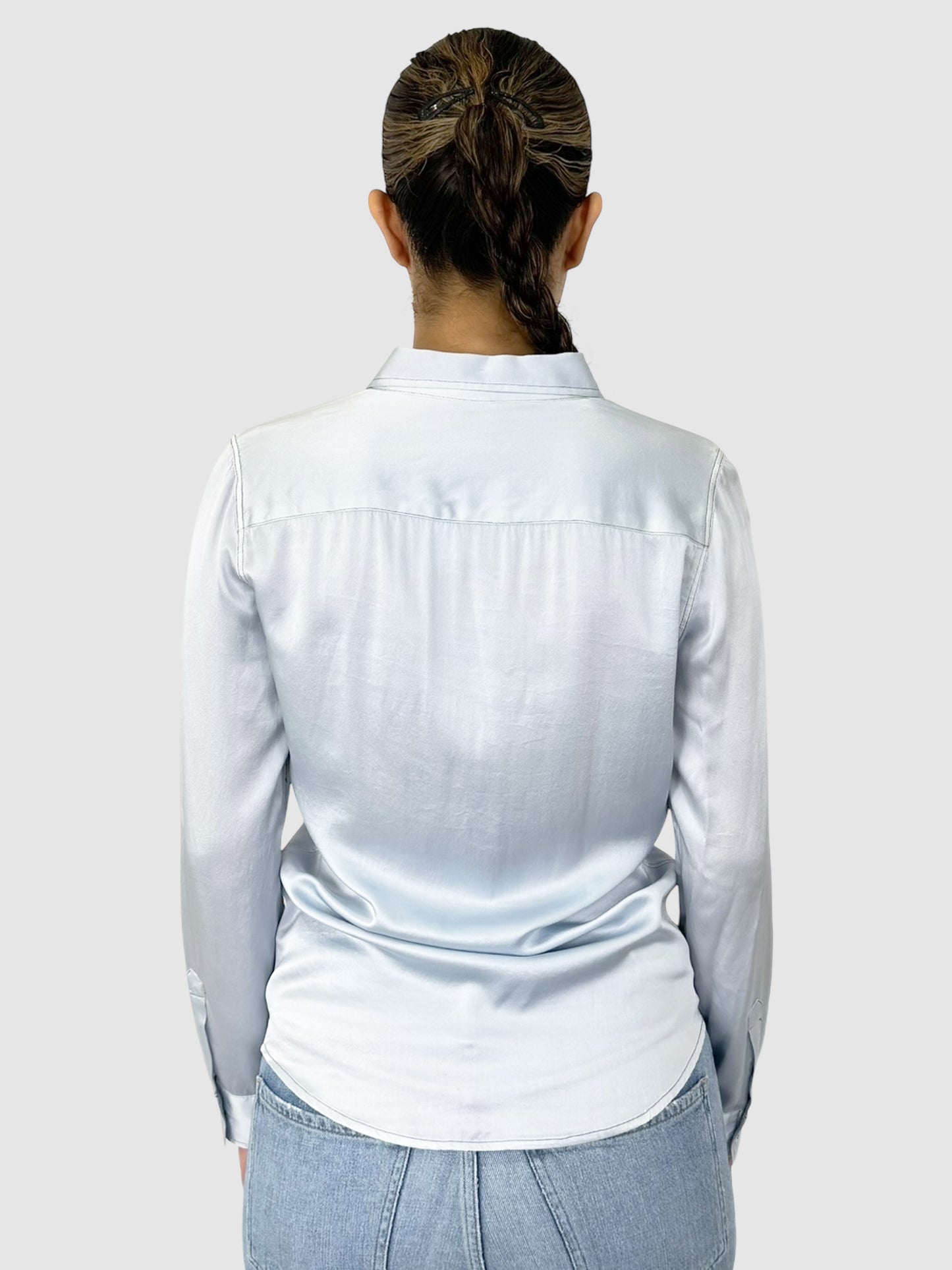 Satin Button-Up Top