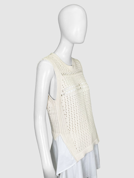 Knit Vest with Cotton Layer - Size M