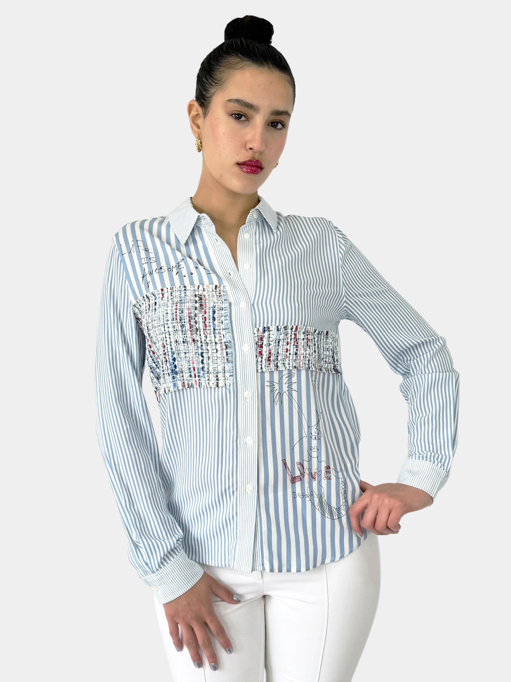 Stripe Button-Up Shirt