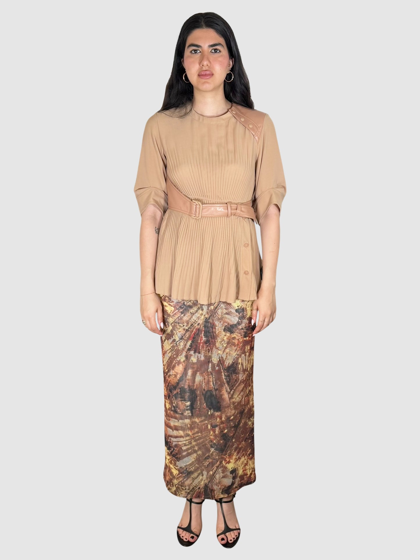 Pleated Belted Top
