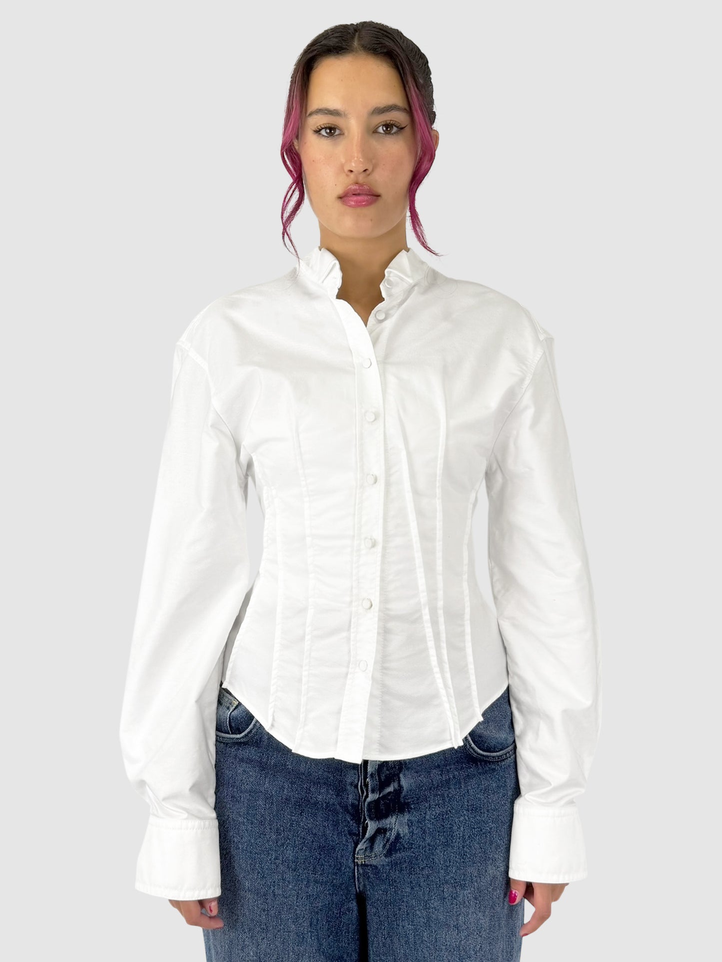 Darted Button-Up Top