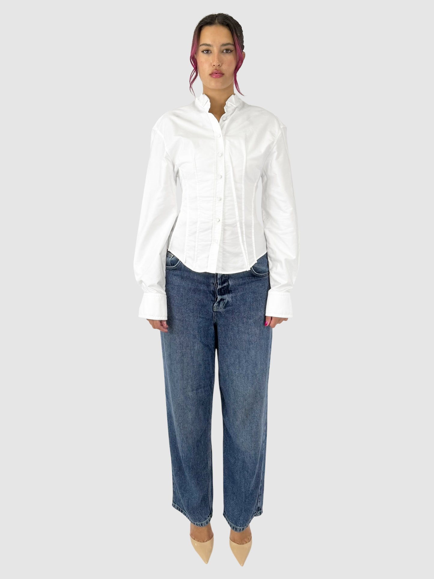 Darted Button-Up Top