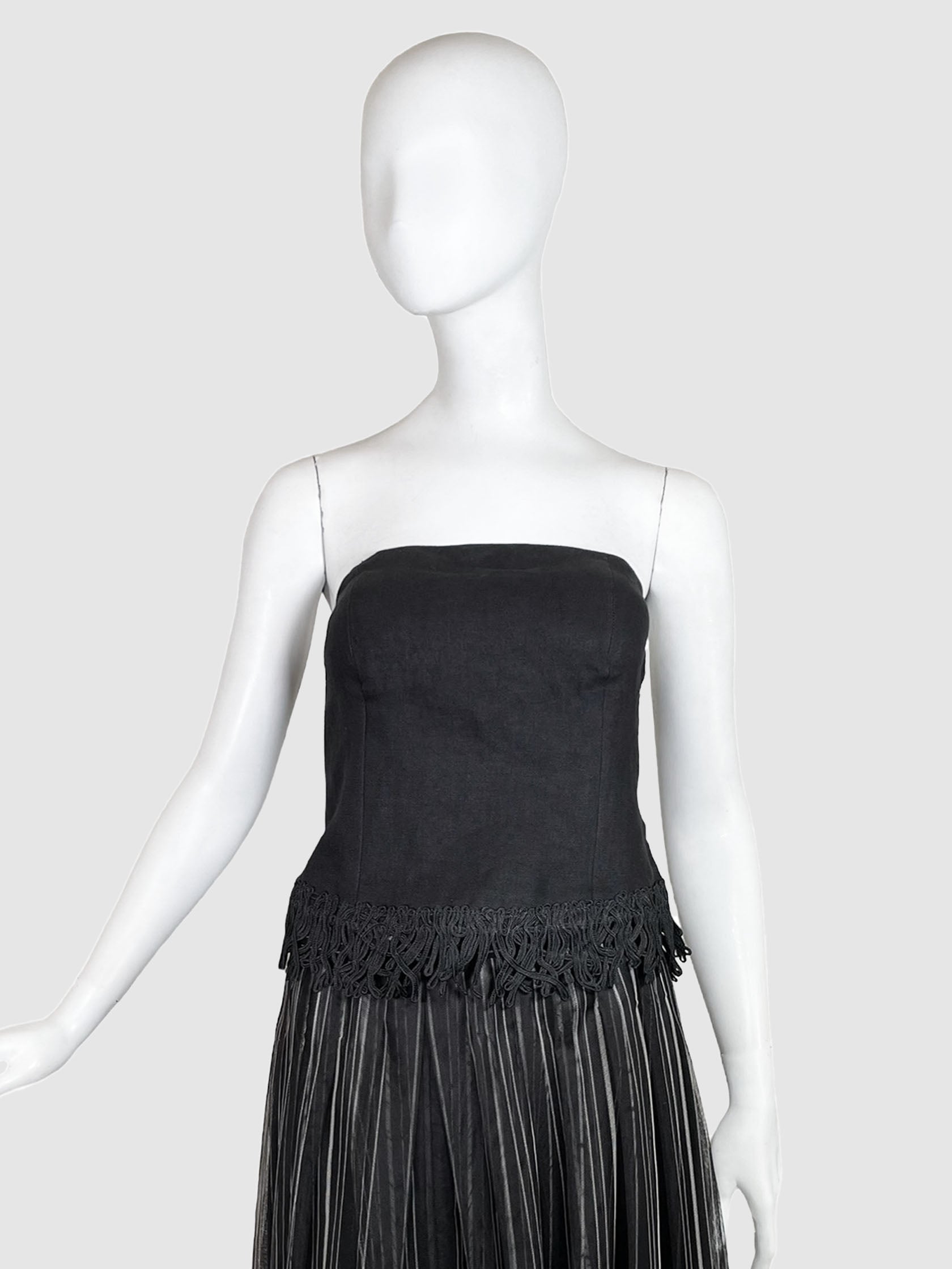 Valentino Strapless Linen Bustier - Size 8