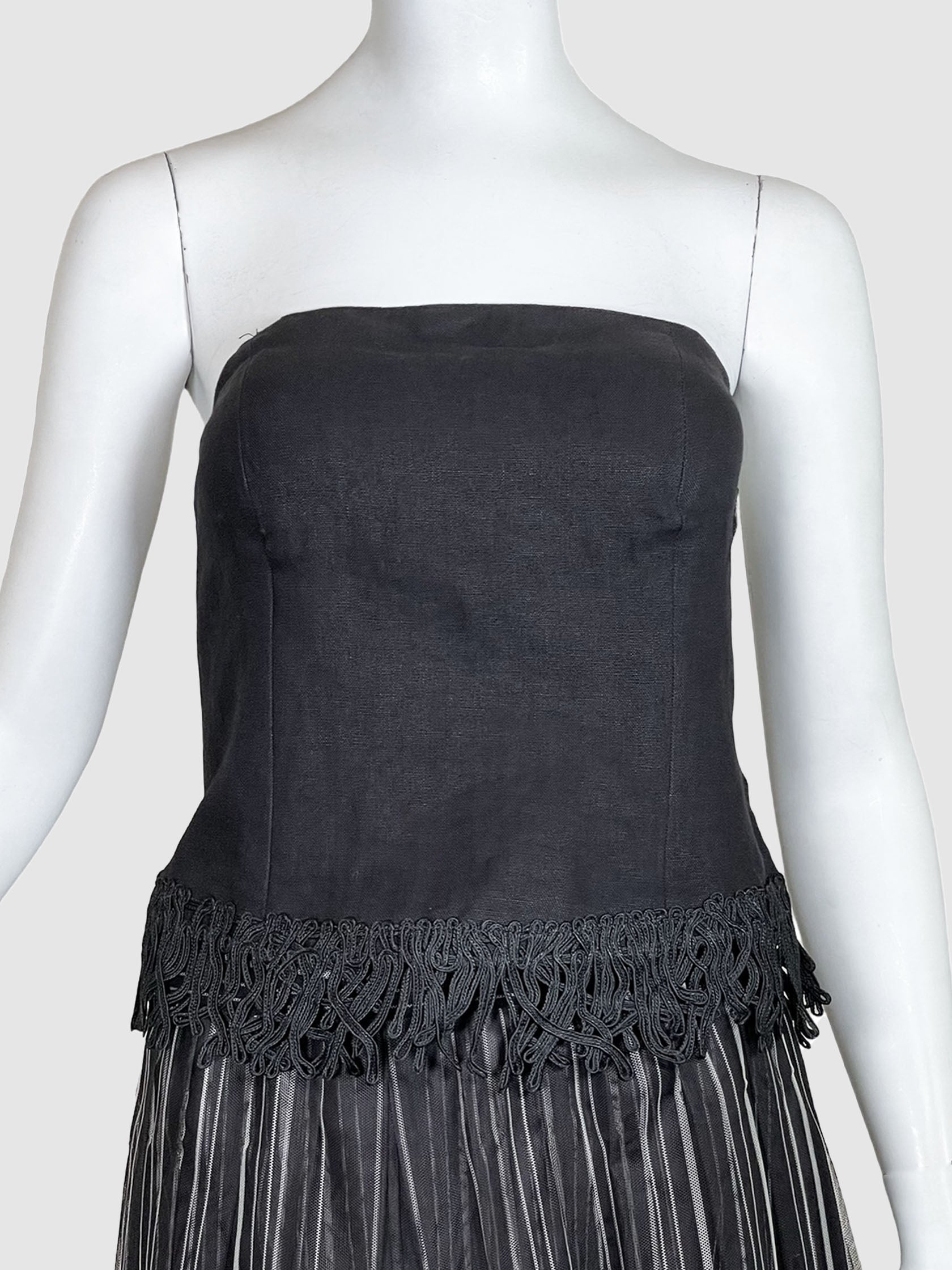 Valentino Strapless Linen Bustier - Size 8