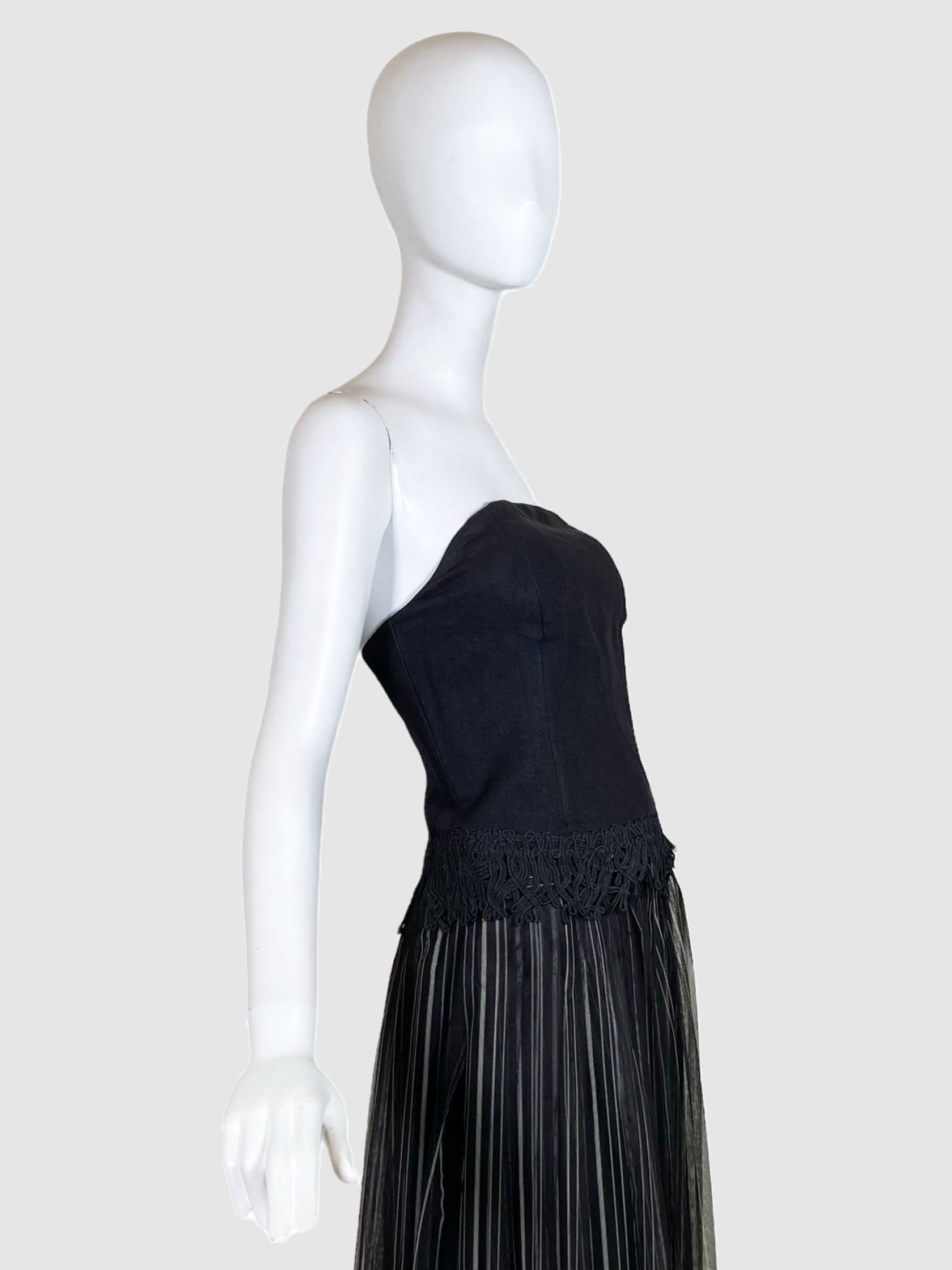 Valentino Strapless Linen Bustier - Size 8