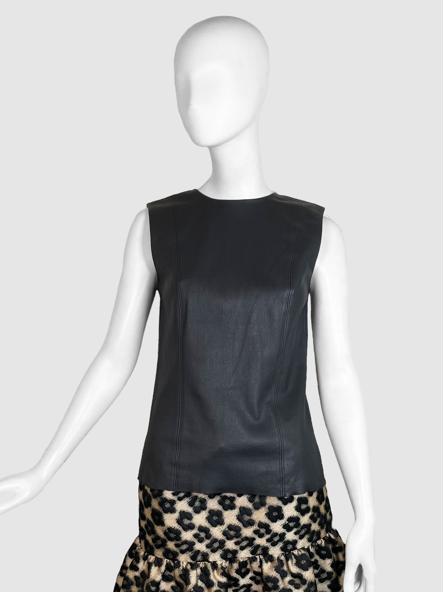 Helmut Lang Sleeveless Leather Top - Size 8