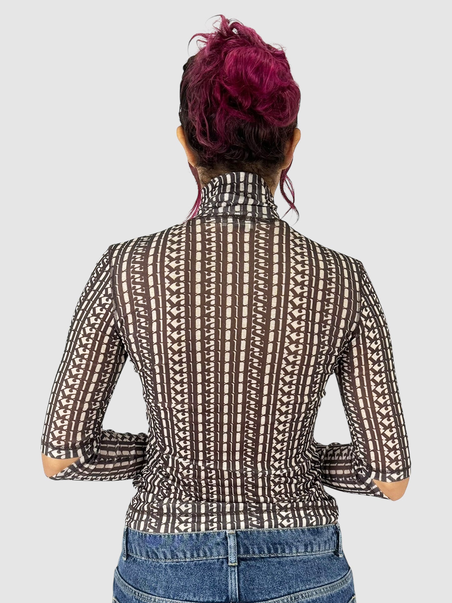 Mesh Turtleneck Top