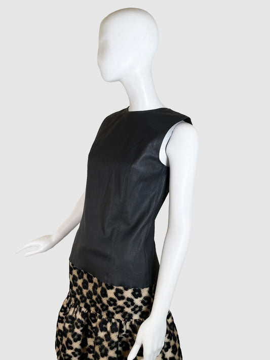 Helmut Lang Sleeveless Leather Top - Size 8