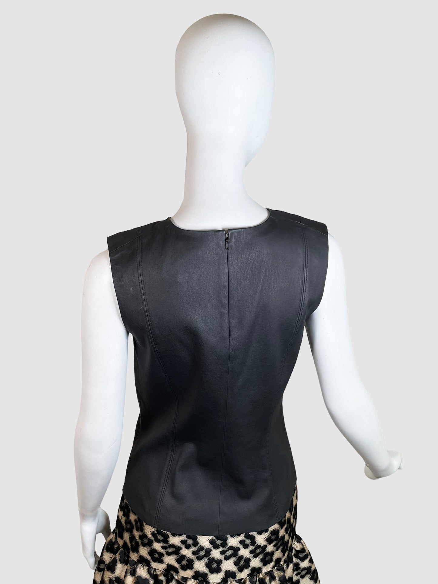 Helmut Lang Sleeveless Leather Top - Size 8