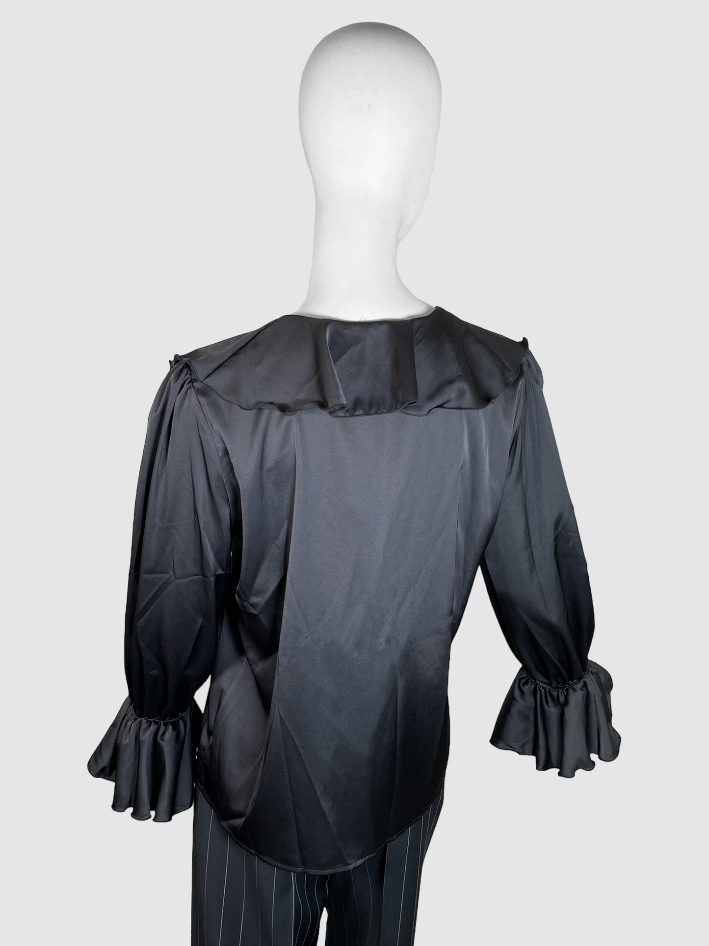 Vicolo Satin Blouse with Ruffles - Size M