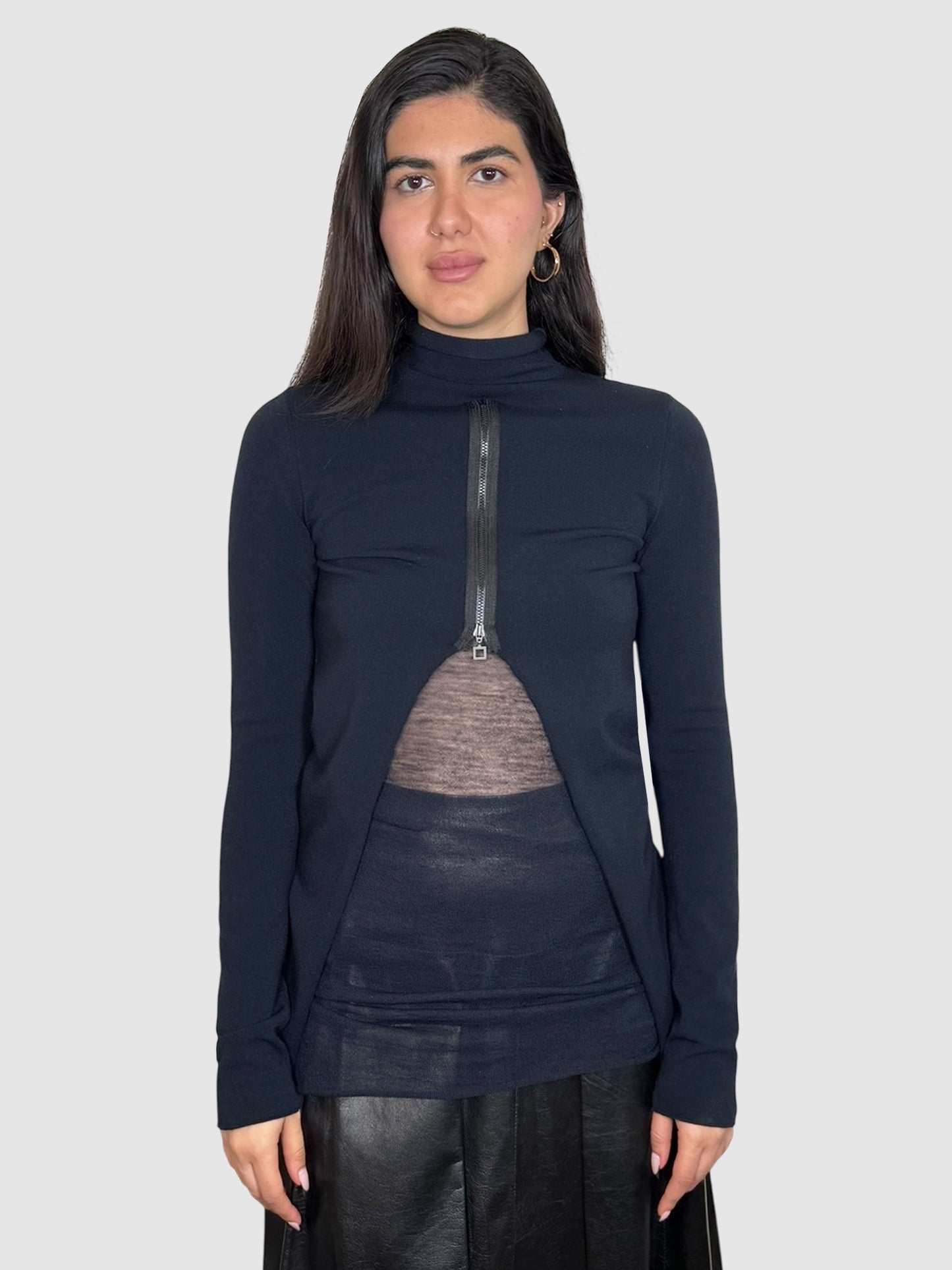 Mesh Zip-Up Top