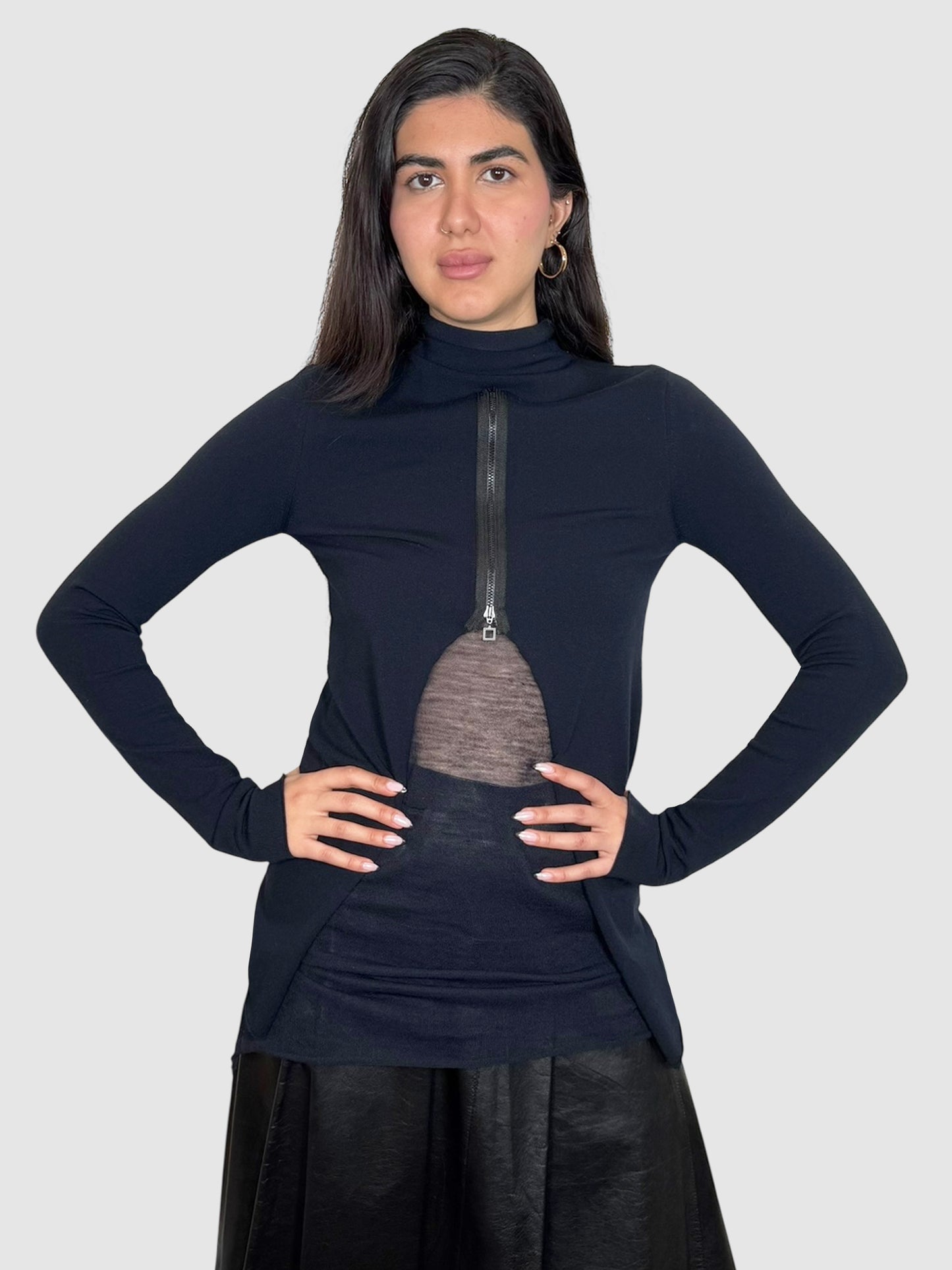Mesh Zip-Up Top