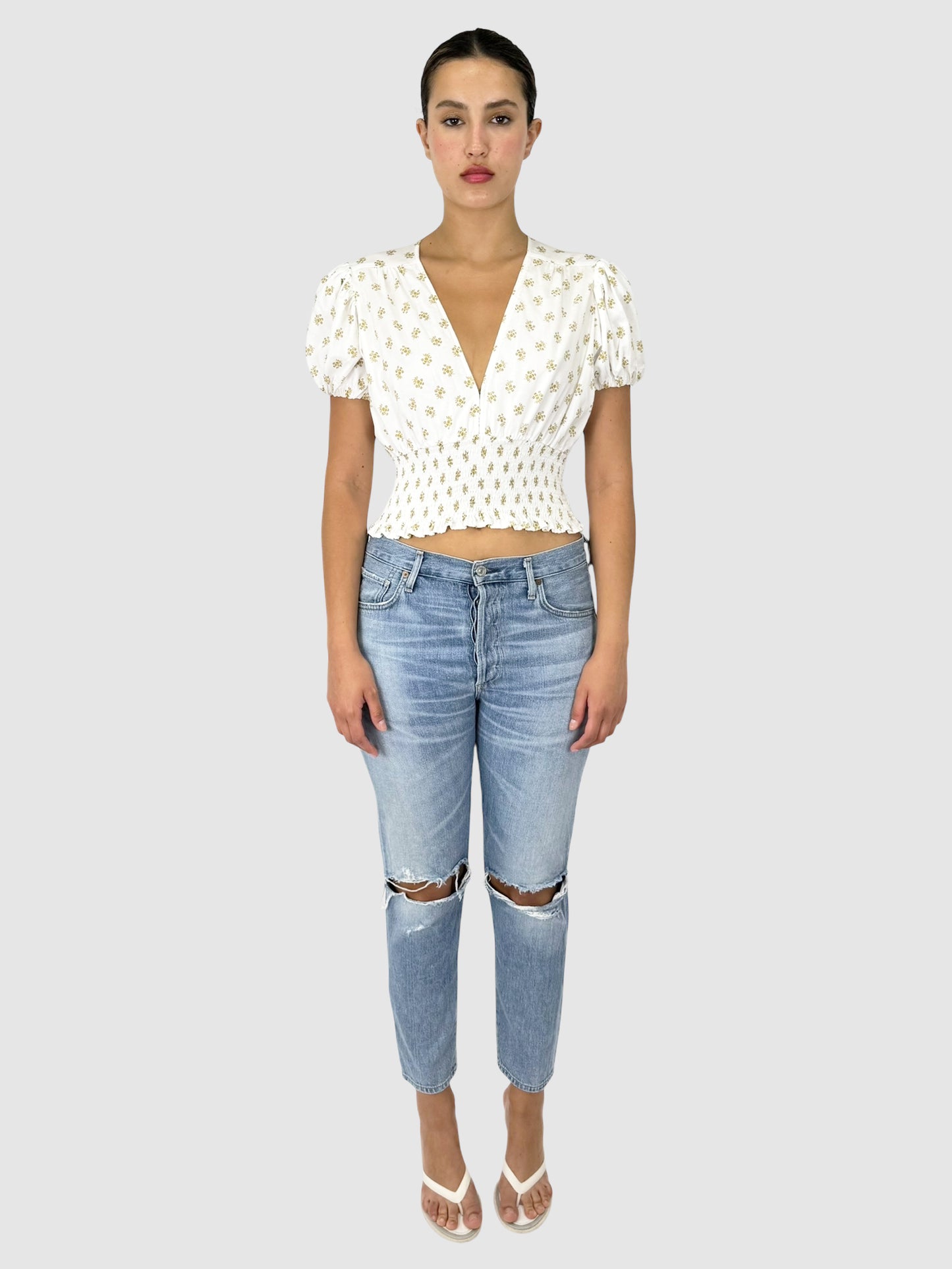 Floral V-Neck Top