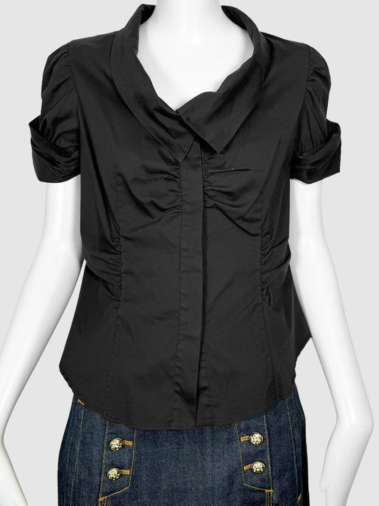 Short Sleeve Ruched Top - Size 44