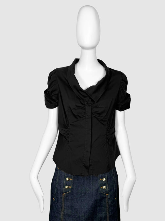 Short Sleeve Ruched Top - Size 44