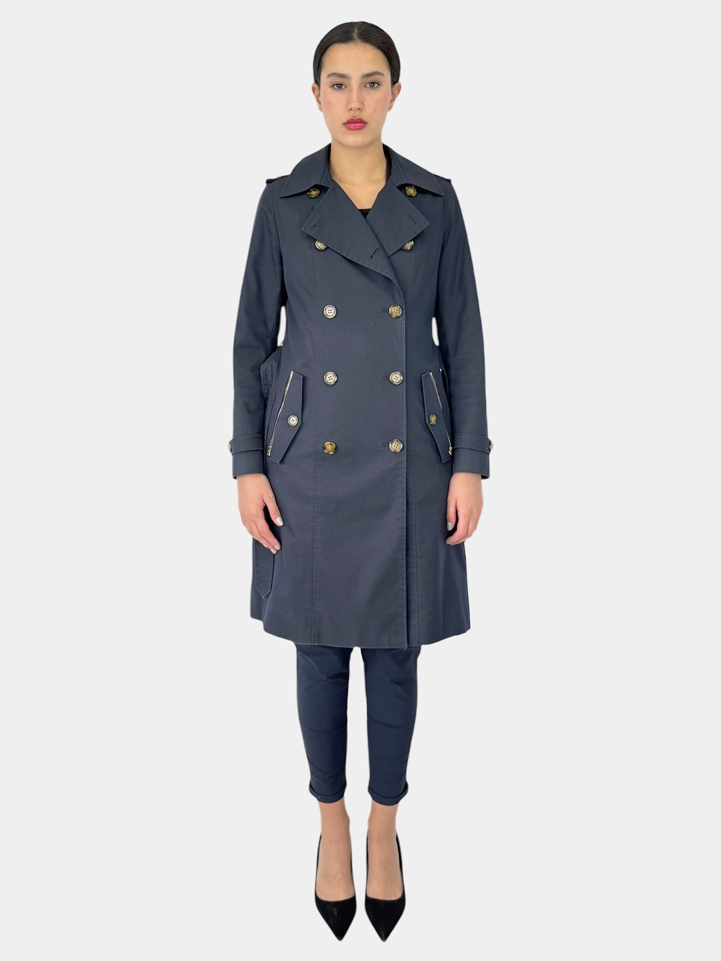 Double-Breasted Trench Coat - Size M