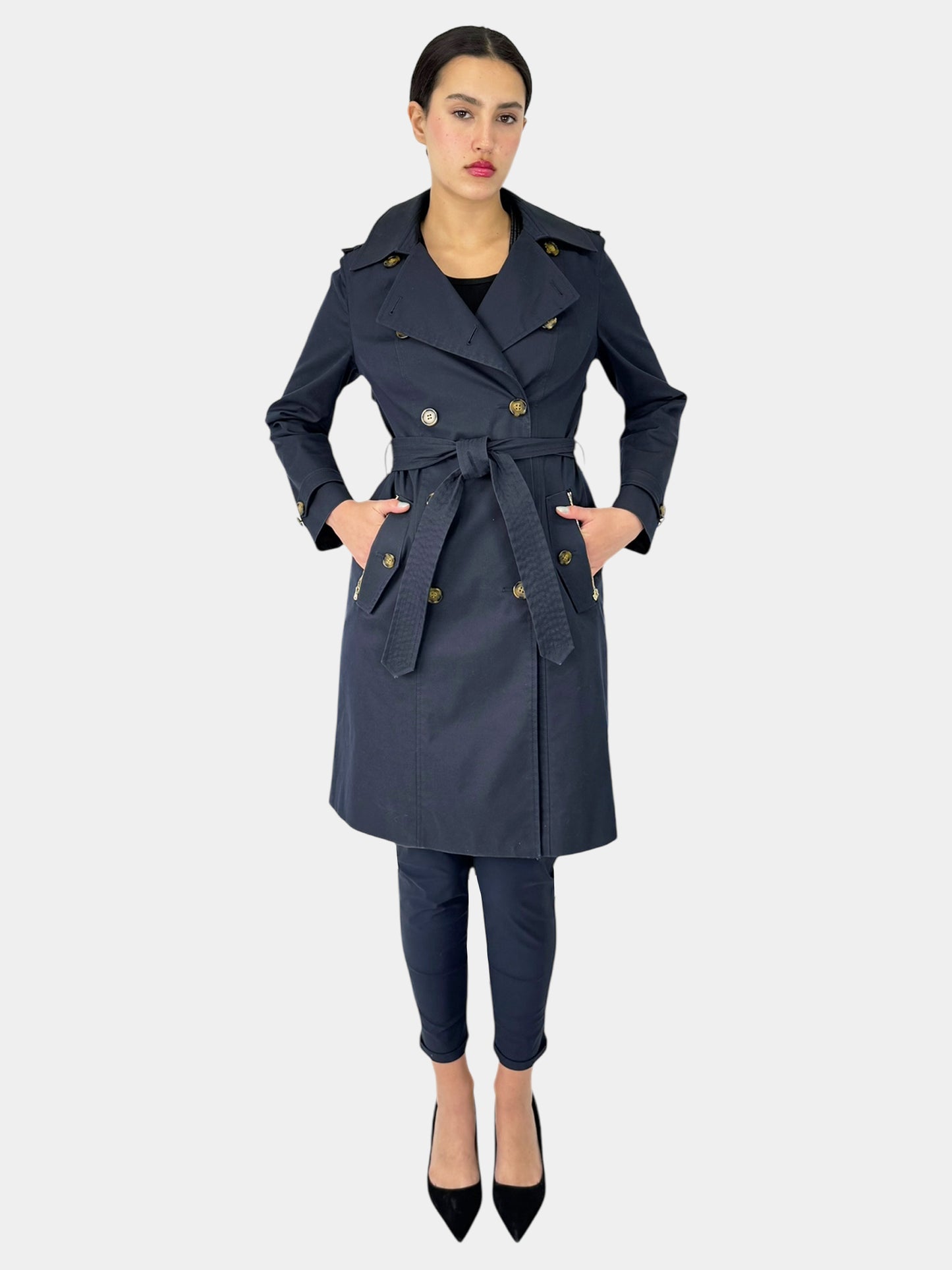 Double-Breasted Trench Coat - Size M