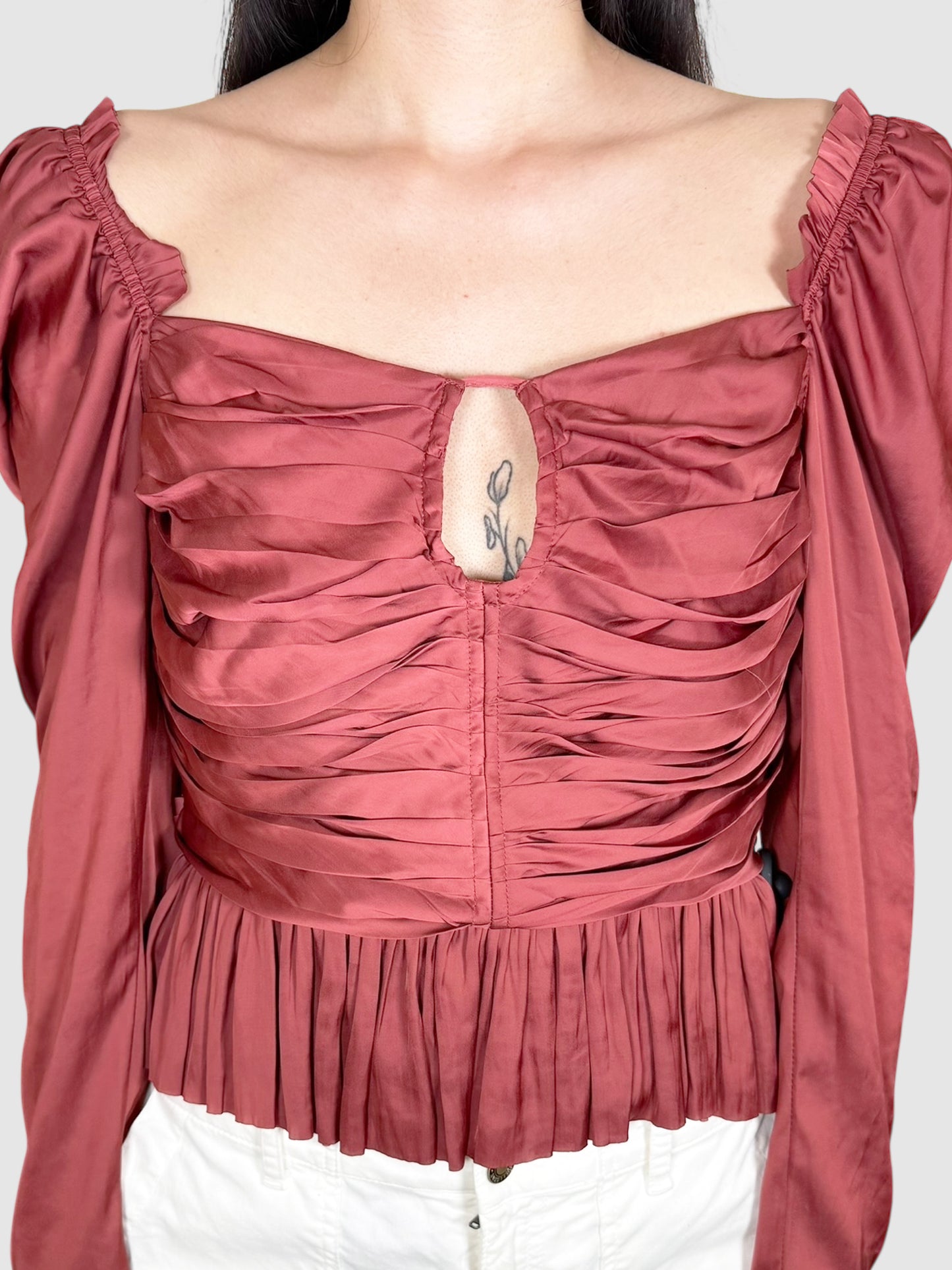 Ruched Satin Top
