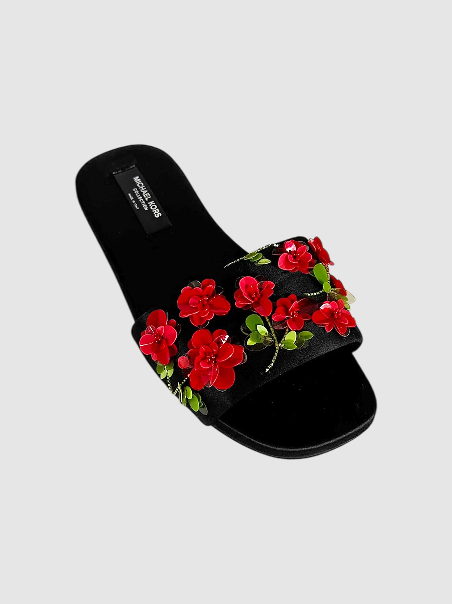 Satin Floral Slides