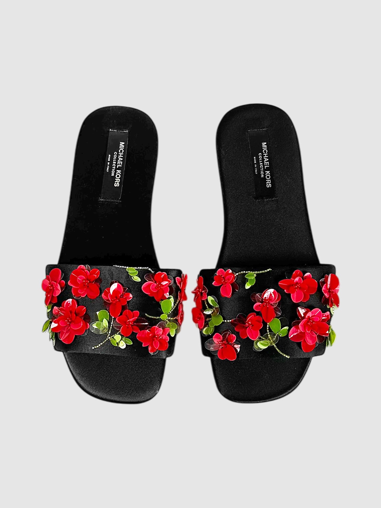 Satin Floral Slides