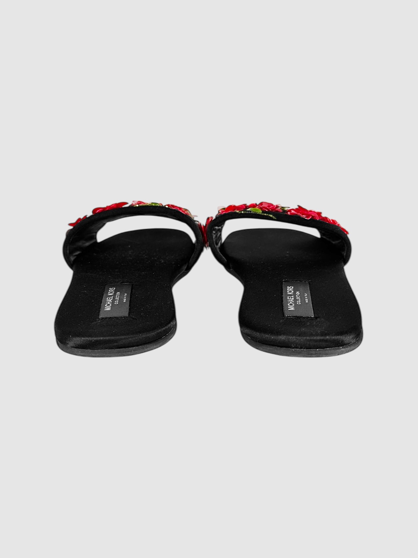 Satin Floral Slides