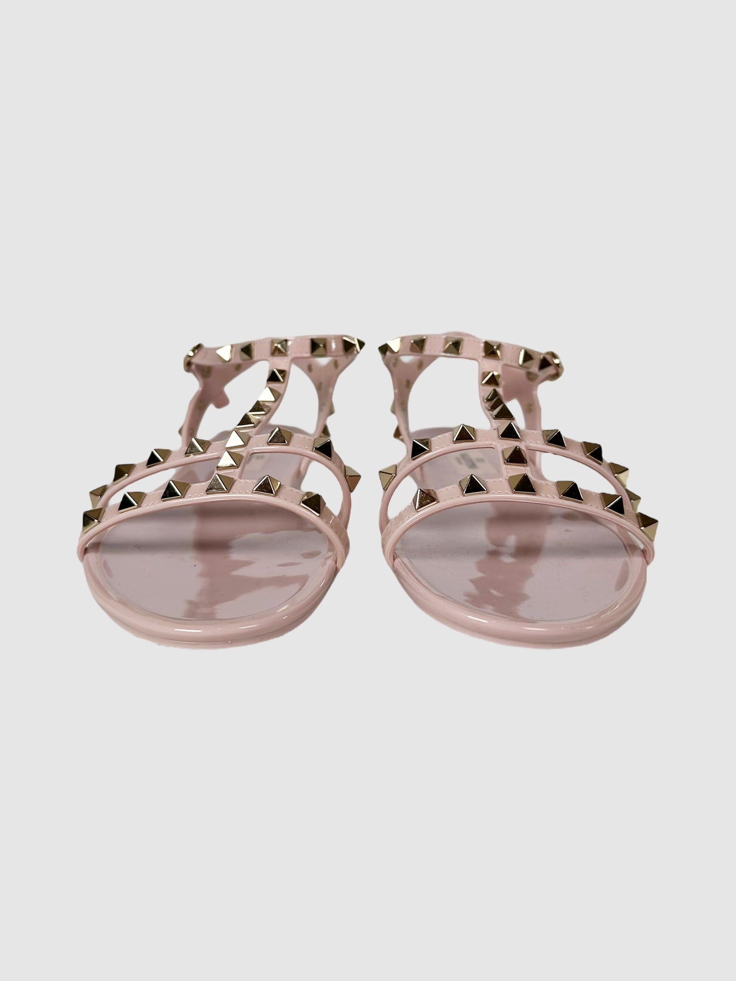 Rockstud T-Strap Flat Sandals - Size 40