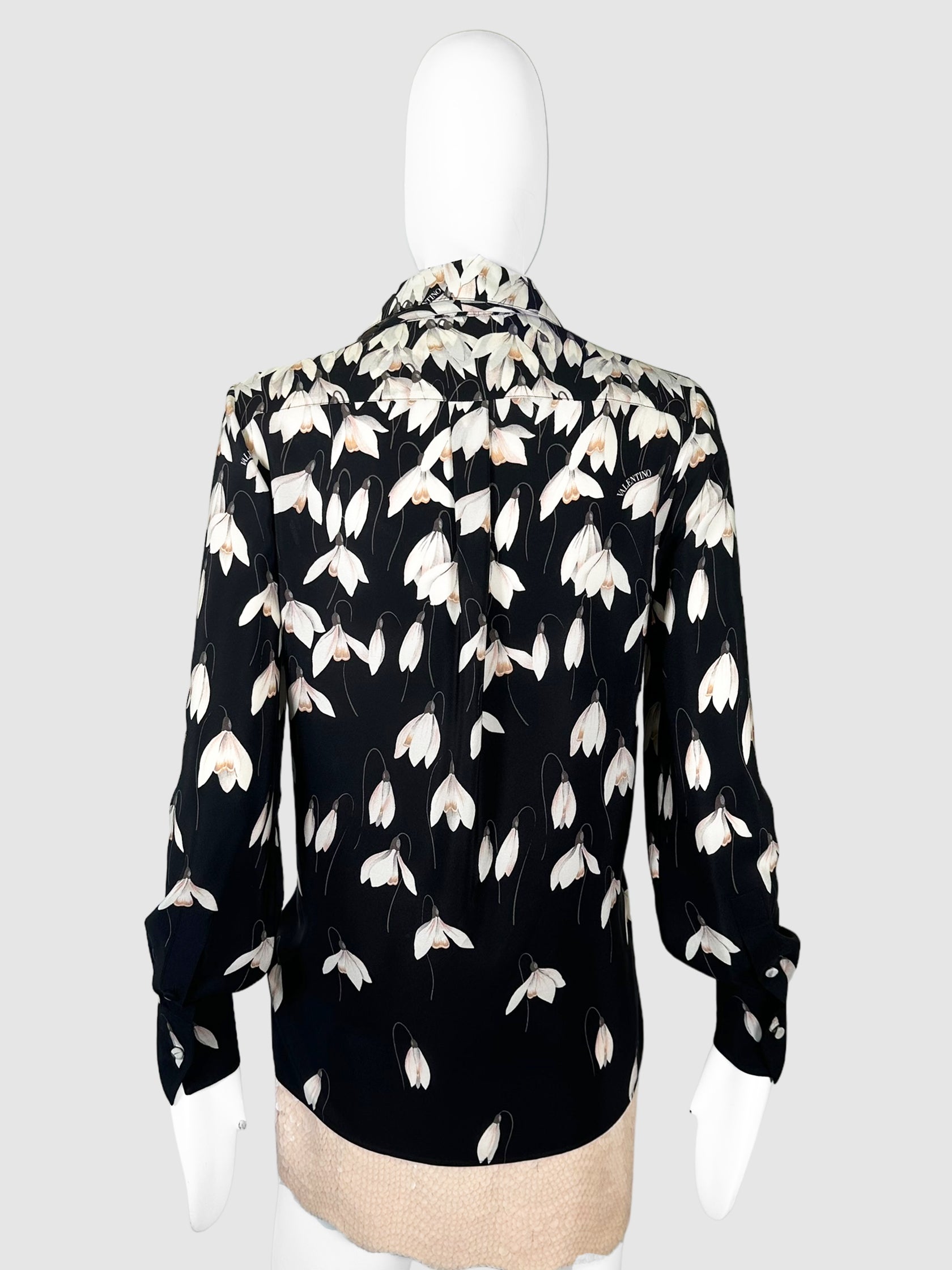 Snowdrop Flower Collared Top - Size 38