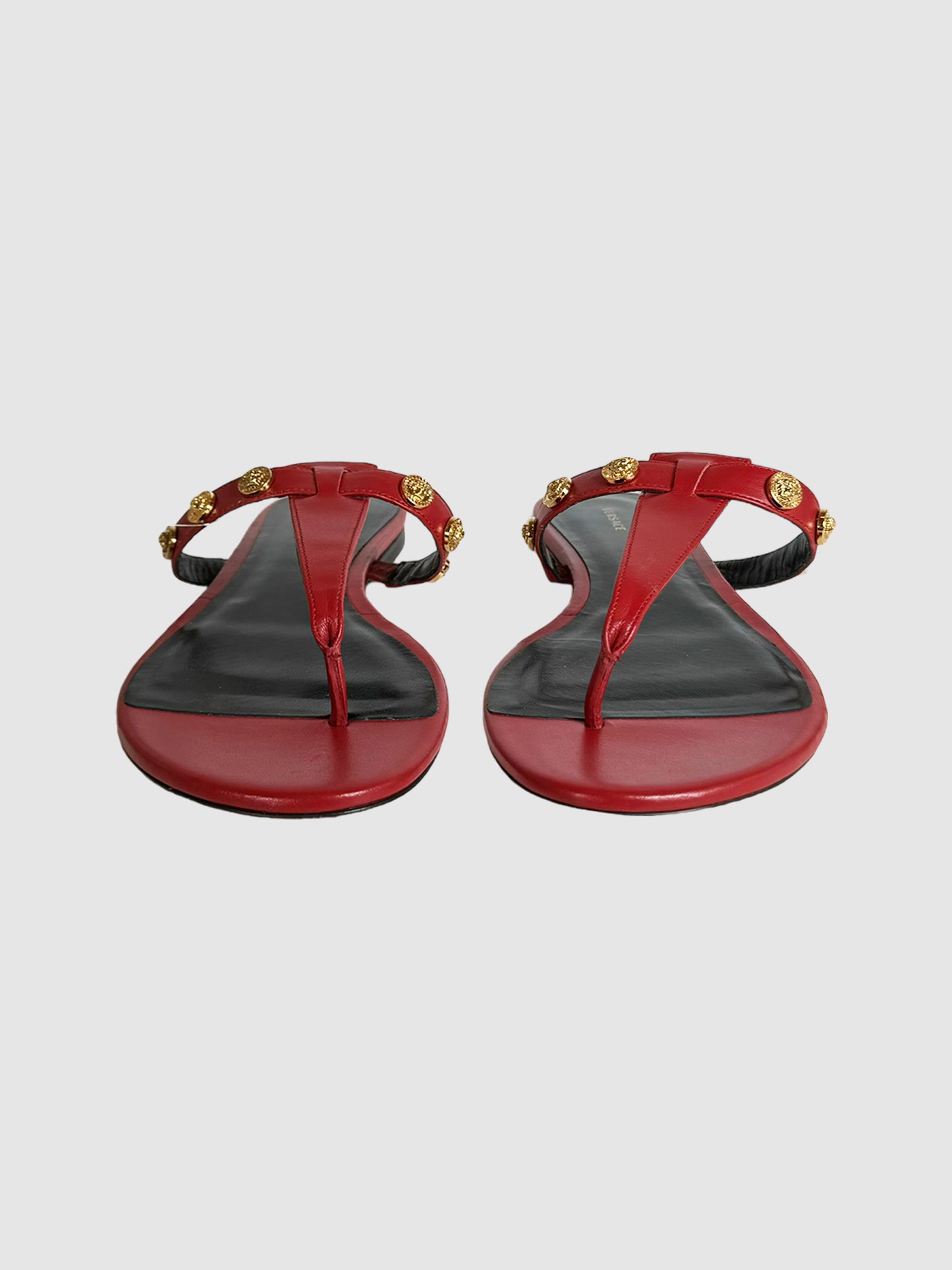 Medusa Studded T-Strap Sandals - Size 40