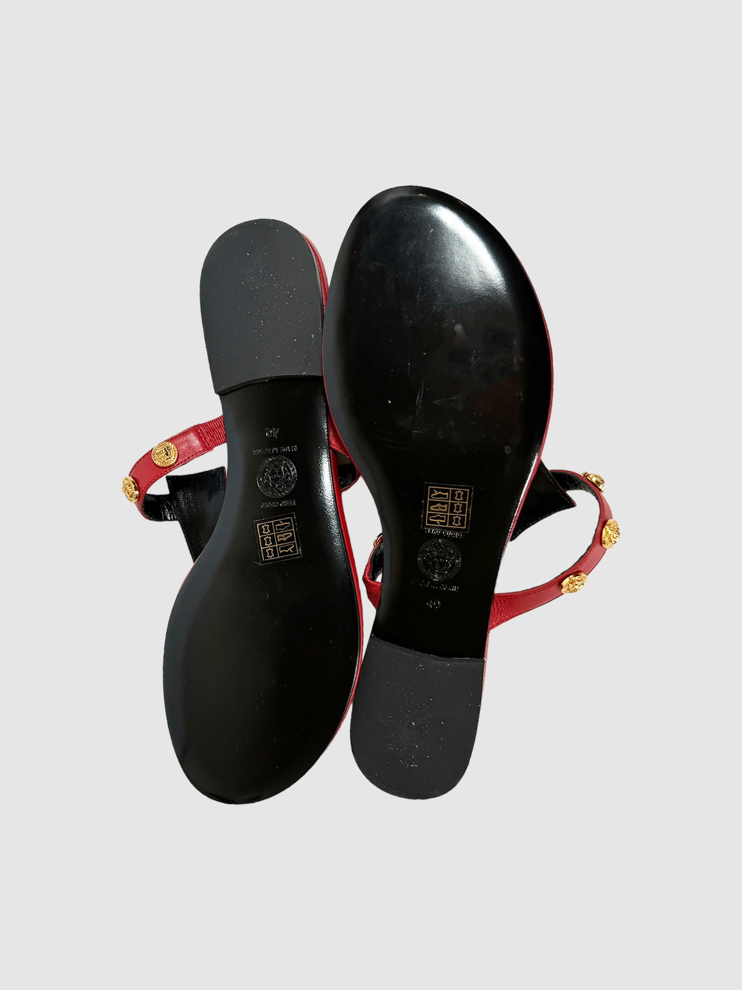 Medusa Studded T-Strap Sandals - Size 40