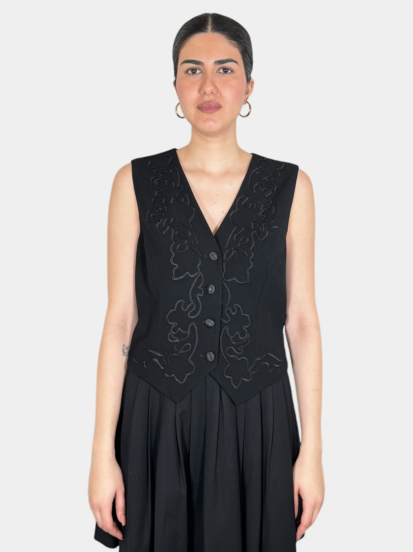Wool Embroidered Vest - Size M