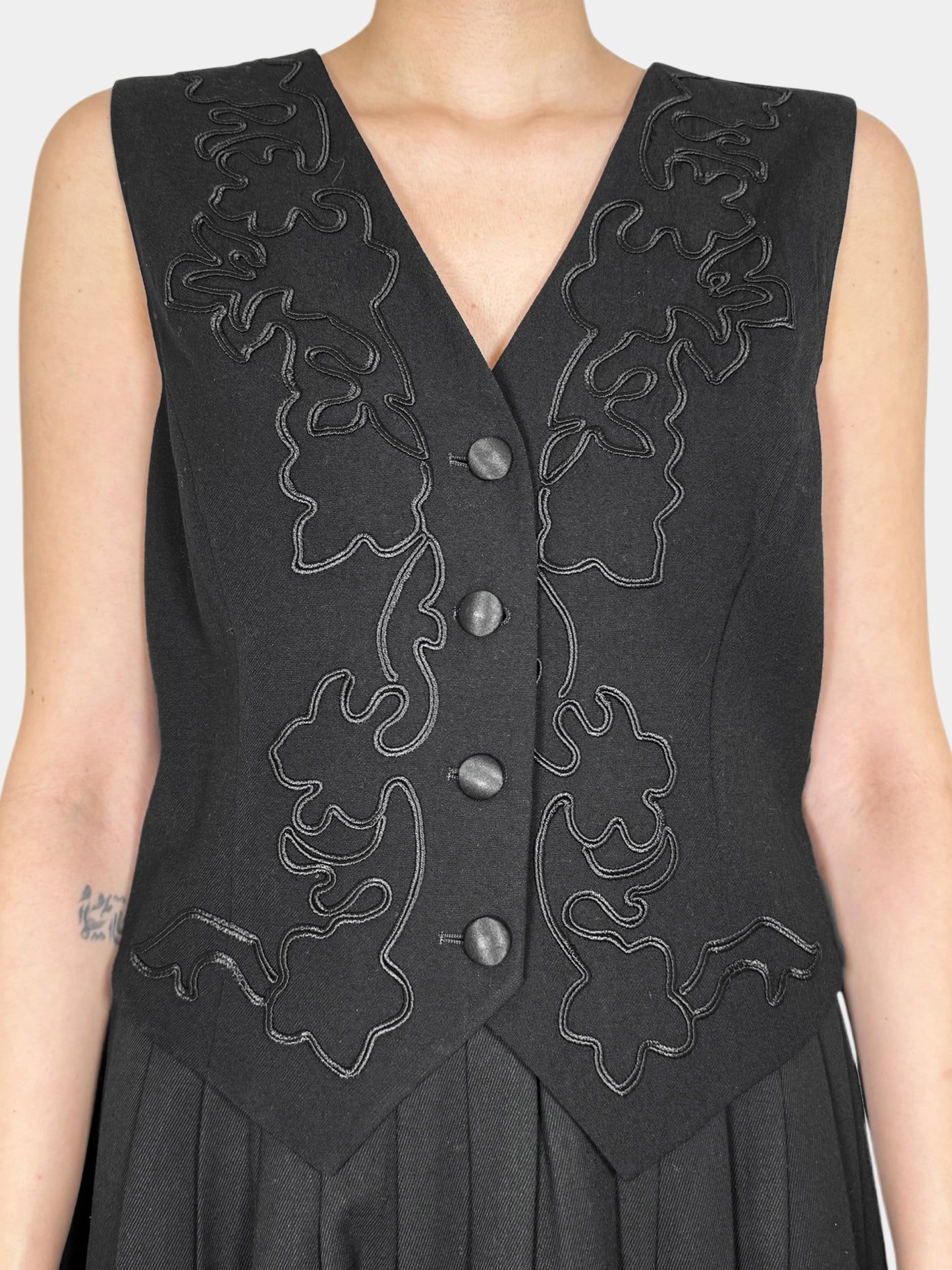 Wool Embroidered Vest - Size M