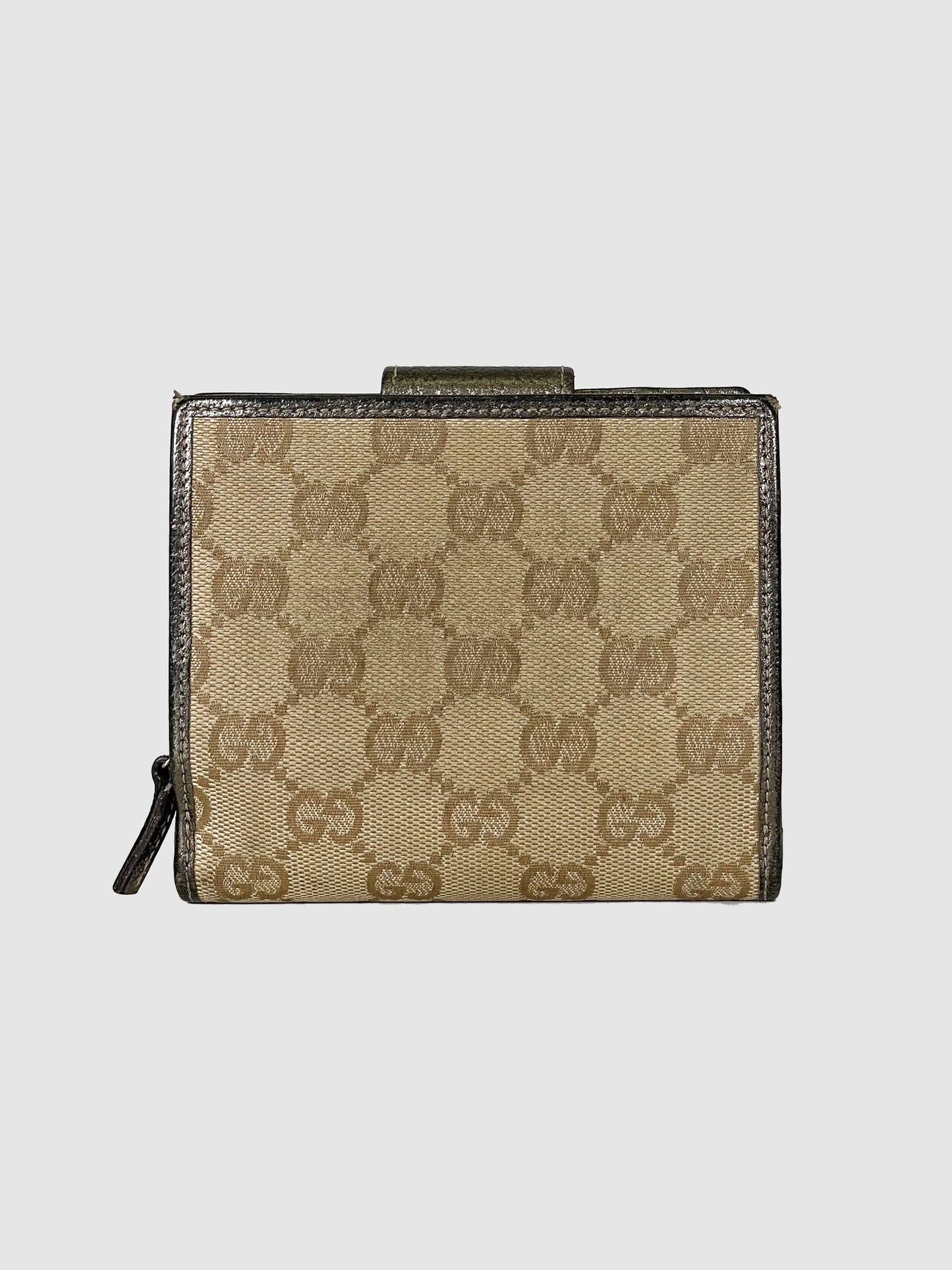 Canvas and Leather D Ring Compact Wallet