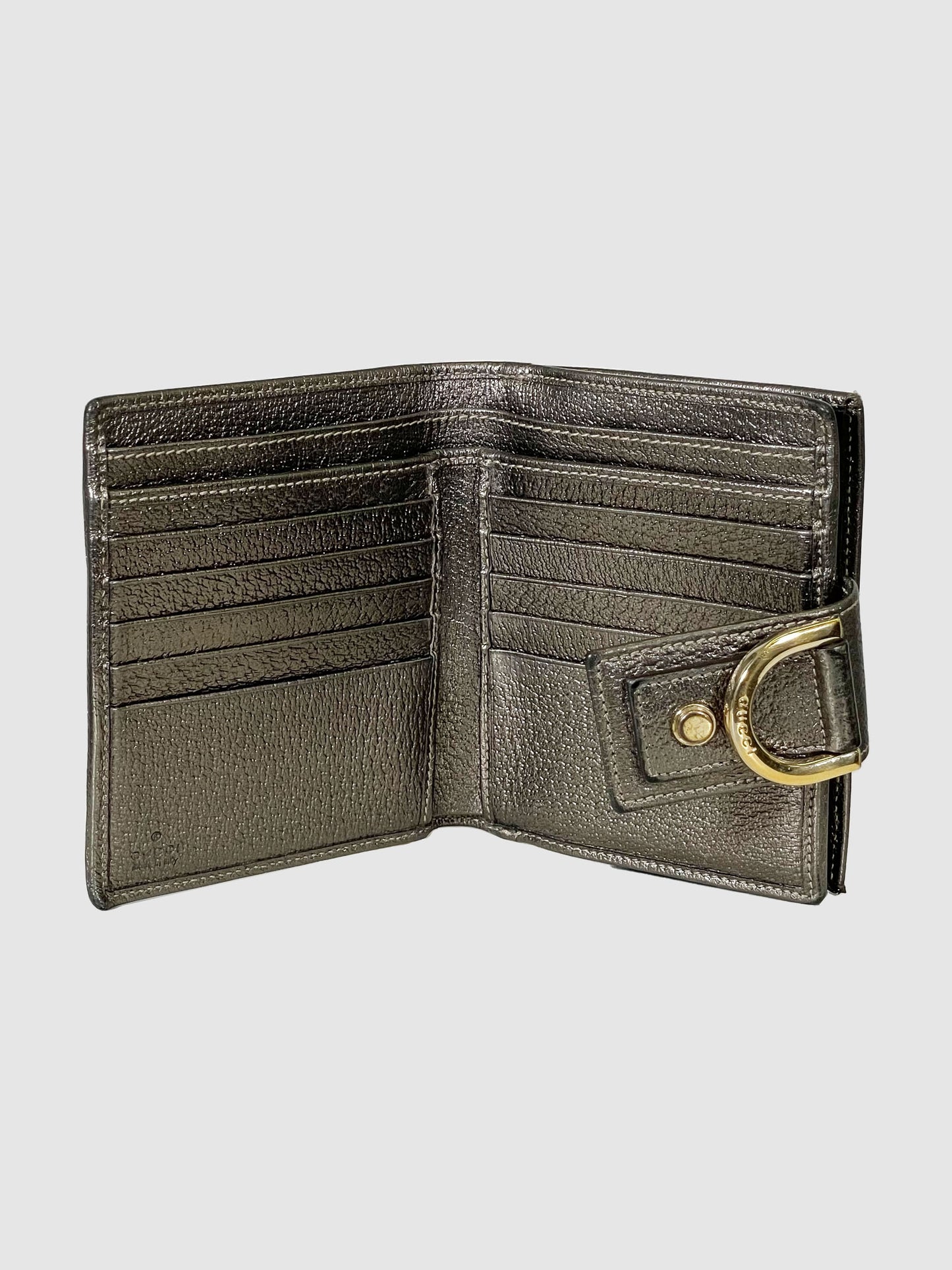 Canvas and Leather D Ring Compact Wallet