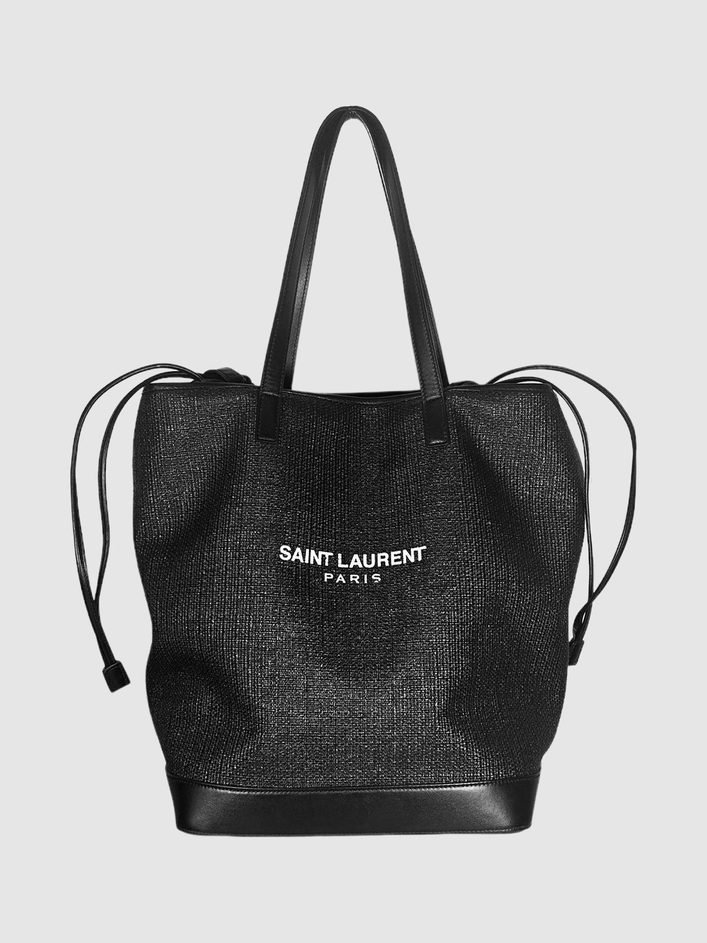 Yves Saint Laurent YSL Woven Raffia Teddy Shopping Tote luxury designer resale consignment