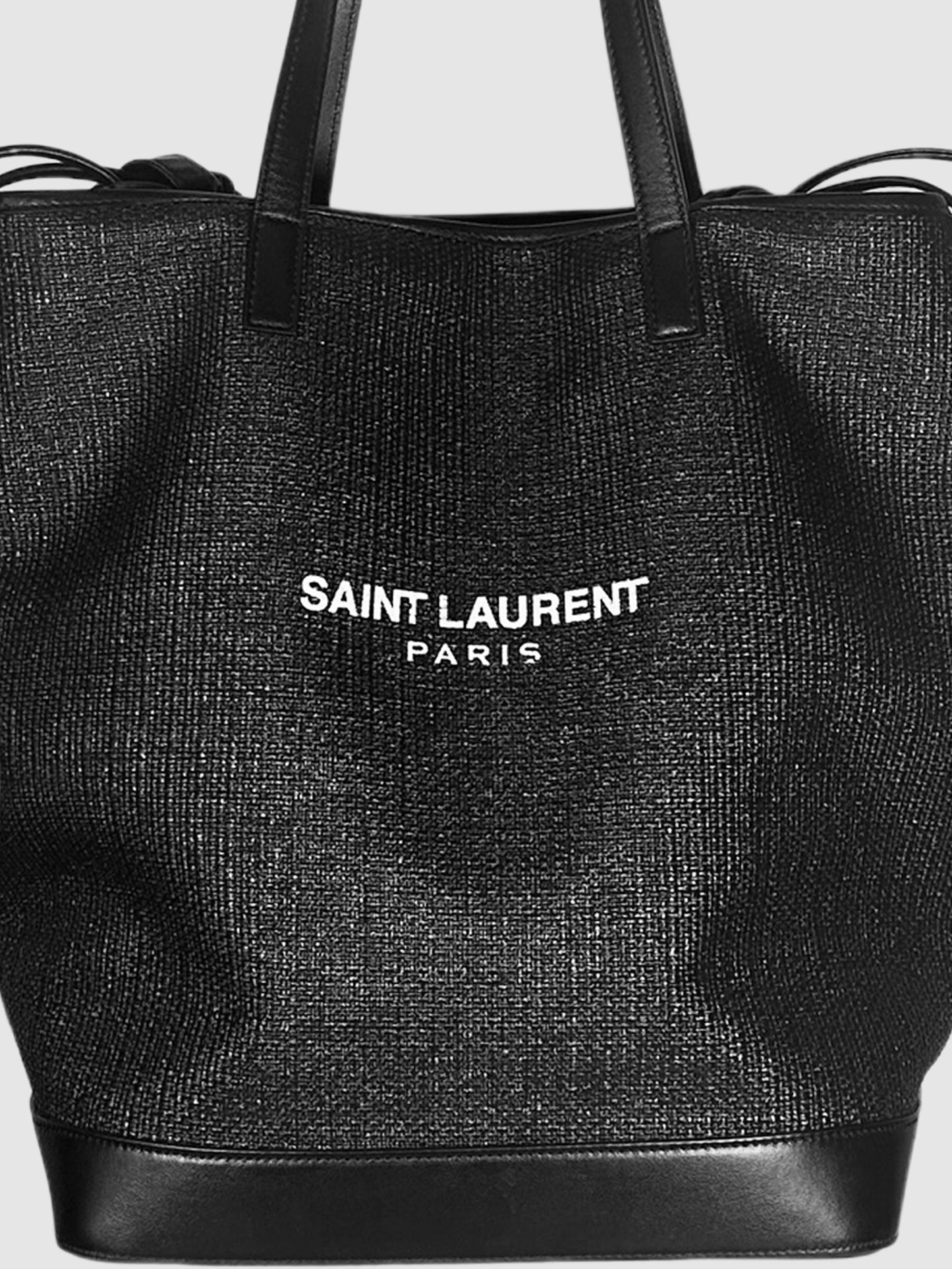 Yves Saint Laurent YSL Woven Raffia Teddy Shopping Tote luxury designer resale consignment